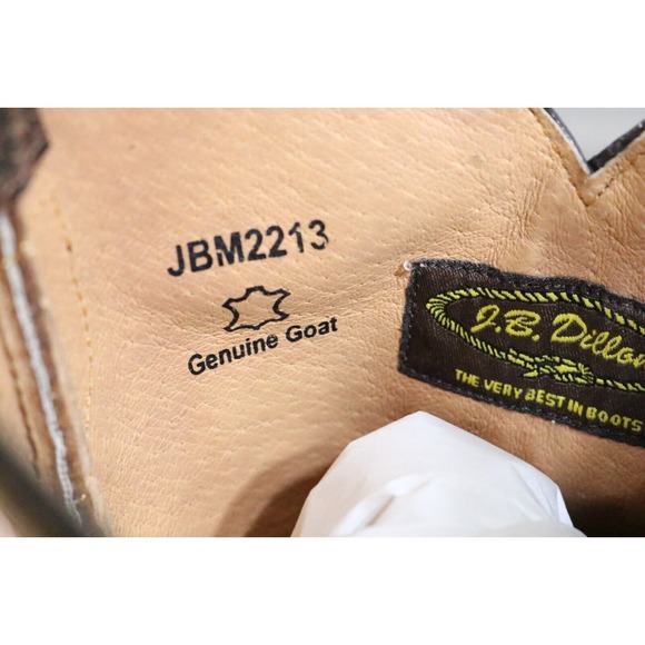 JB Dillon Mens Genuine Brown Goat Leather Western Boots JBM2213 Size 11D - Picture 10 of 10